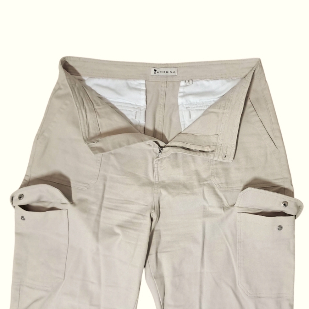 American Tall Cargo Chino Pants | 12 Tall | Soft Beige | Utility Style - Picture 6 of 16